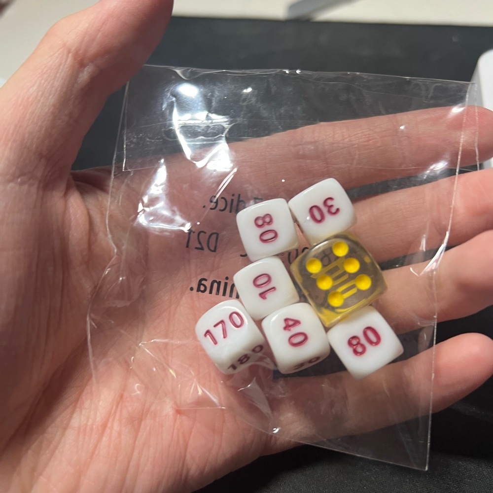 Set of White and Yellow Dice